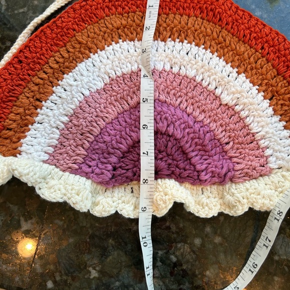 Crocheted halter top. Rainbow pattern pride. Boho. Festival. Hippie. Grandma - Picture 7 of 8